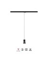 PAGODA * COLGANTE CARRIL TRIFASICO GU10 NEGRO